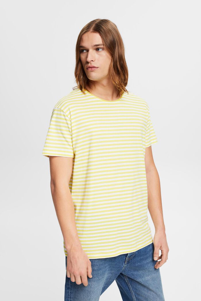 T-shirt in jersey con motivo a righe, BRIGHT YELLOW, detail image number 0