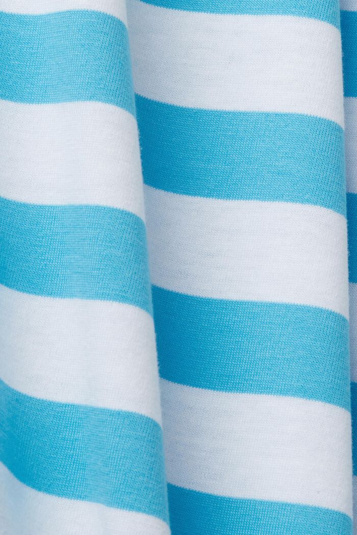 T-shirt a righe in cotone, TURQUOISE, detail image number 7