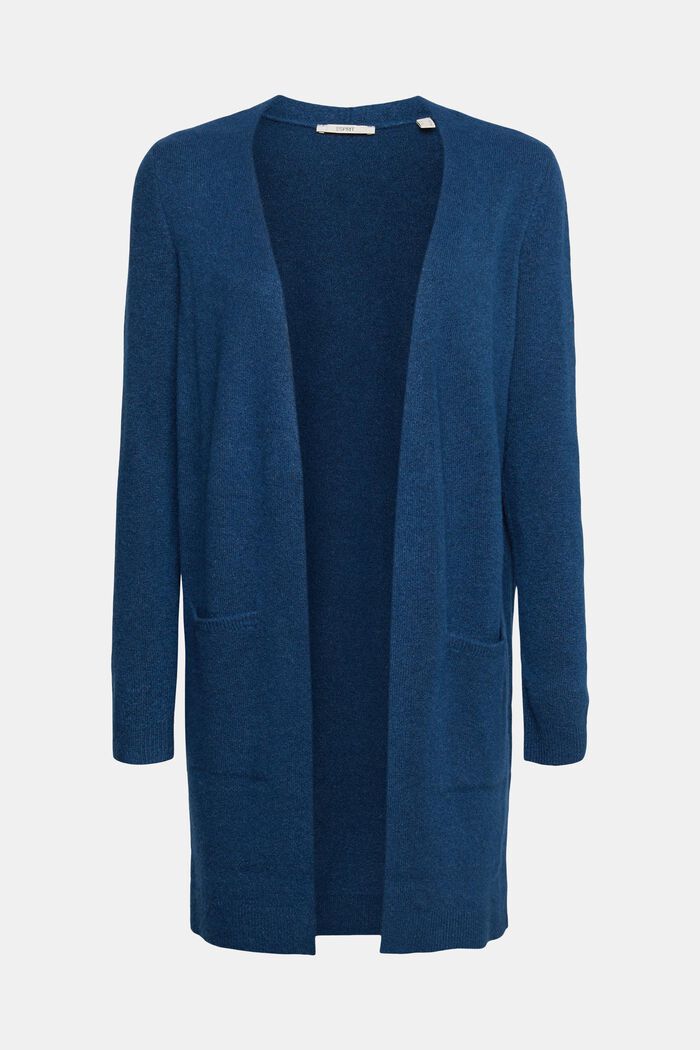 Con lana: cardigan aperto, PETROL BLUE, detail image number 7