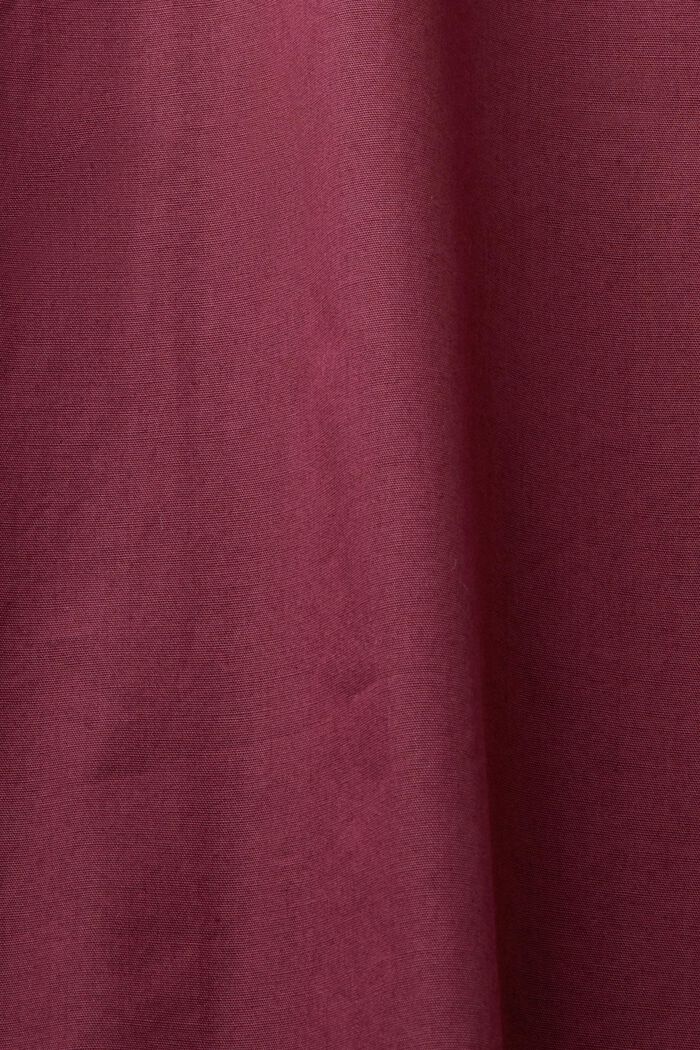 Camicia blusata in popeline, 100% cotone, AUBERGINE, detail image number 5