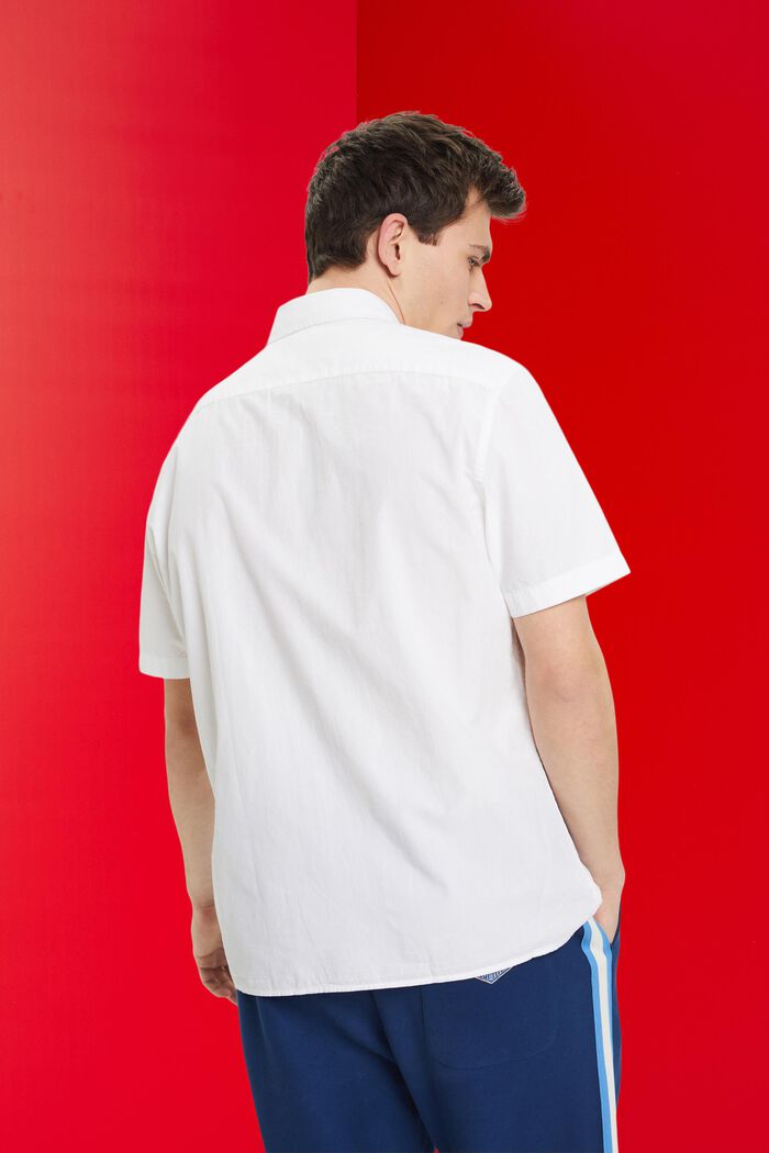 Camicia a maniche corte in cotone sostenibile, WHITE, detail image number 3