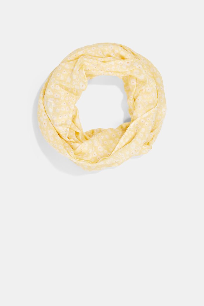 Riciclato: sciarpa ad anello sottile con motivo, PASTEL YELLOW, detail image number 0