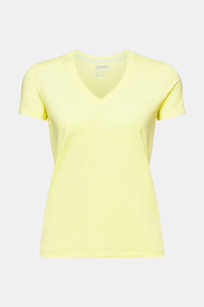 T-shirt in jersey con scollo a V, PASTEL YELLOW, detail image number 6