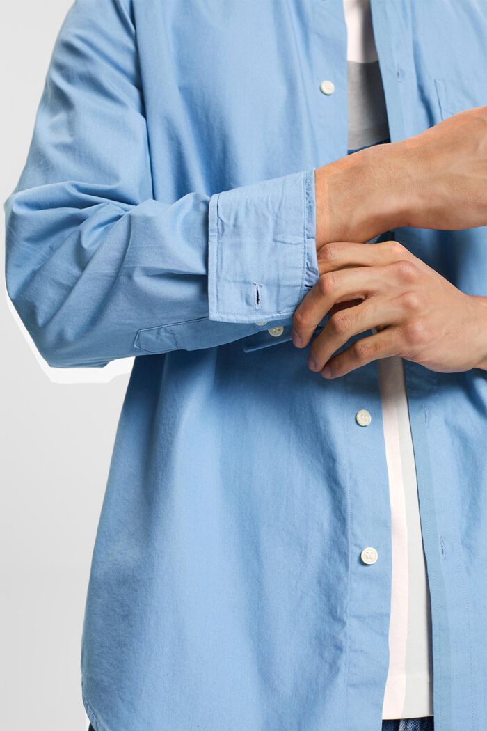 Camicia button-down in popeline, 100% cotone, LIGHT BLUE, detail image number 4