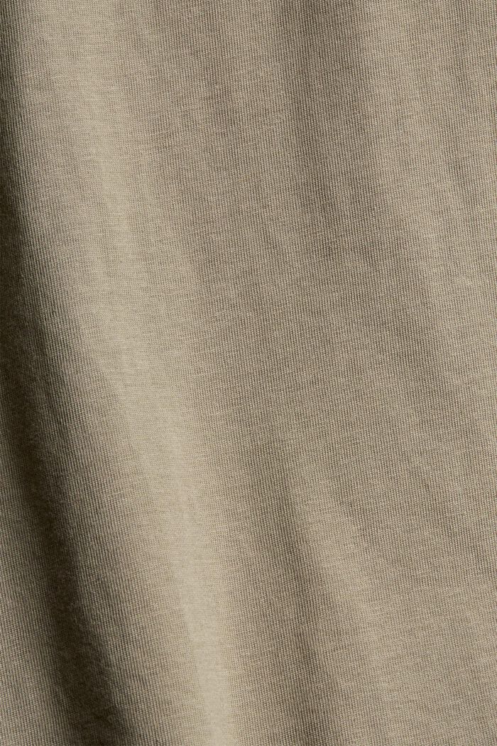 T-shirt in jersey con ricamo, cotone biologico, PALE KHAKI, detail image number 4