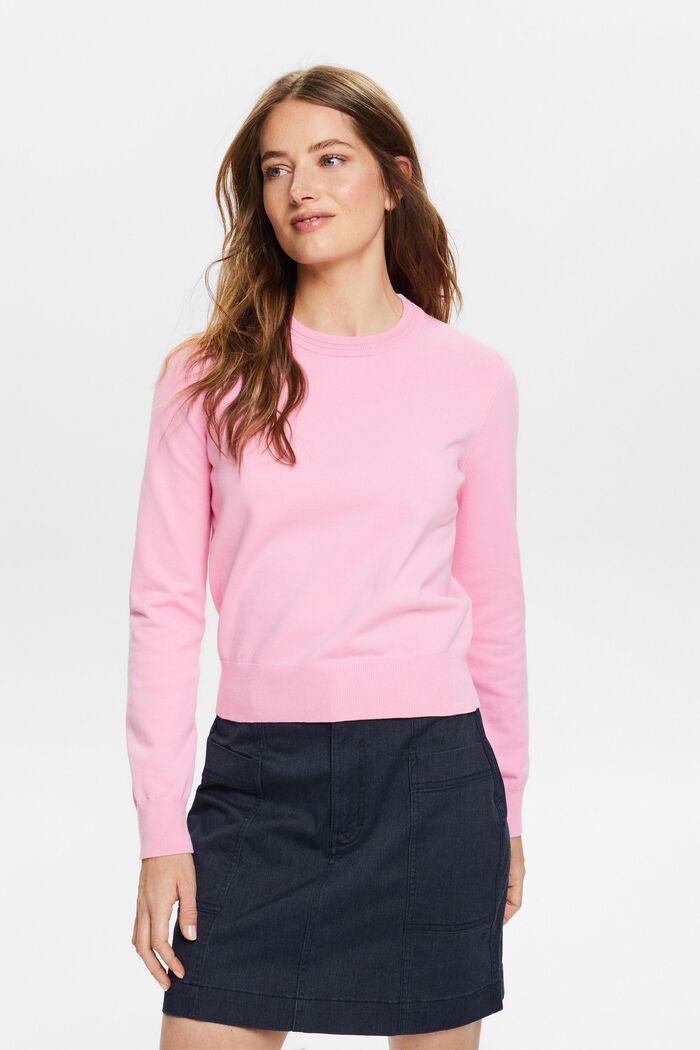 Pullover in maglia con girocollo, PASTEL PINK, detail image number 4