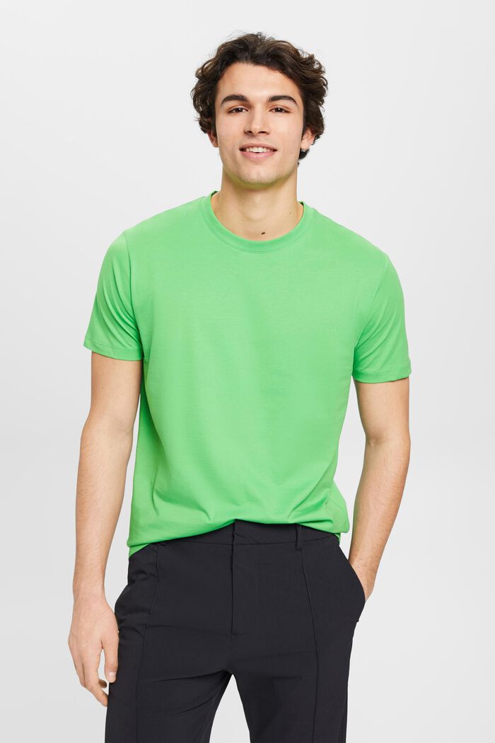 T-shirt girocollo in jersey, GREEN, detail image number 0