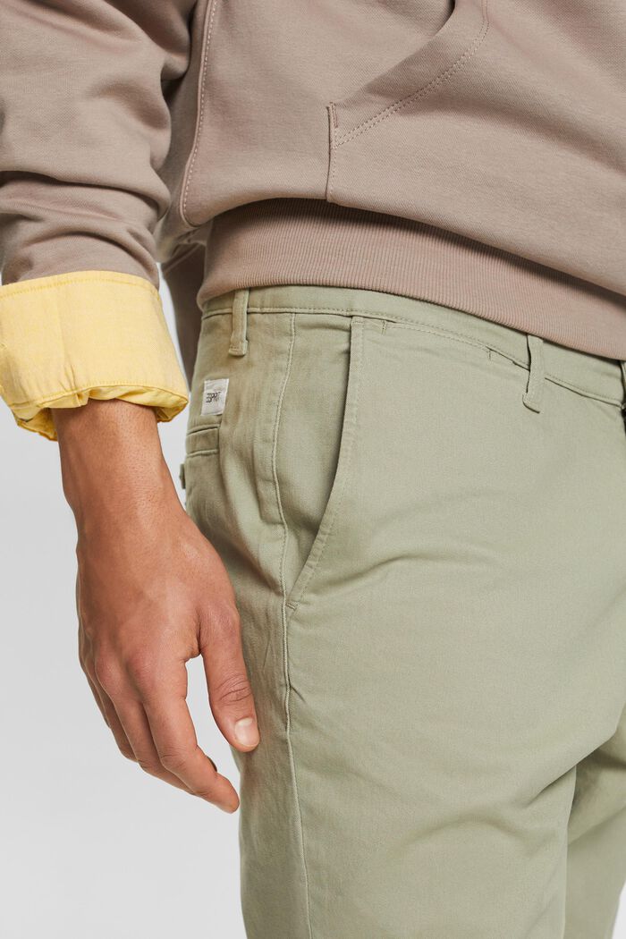Pantaloni chino con gamba slim, DUSTY GREEN, detail image number 3
