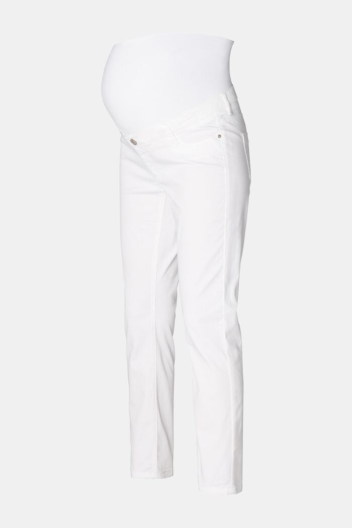 Pantaloni con fascia premaman, BRIGHT WHITE, overview