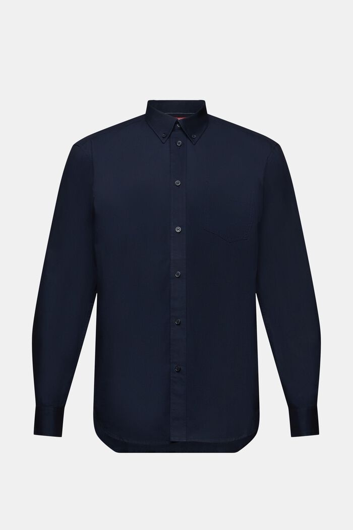 Camicia button-down in popeline, 100% cotone, NAVY, detail image number 6