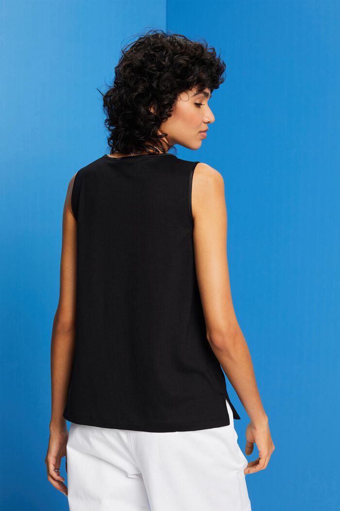 Top in jersey, lyocell TENCEL™, BLACK, detail image number 3