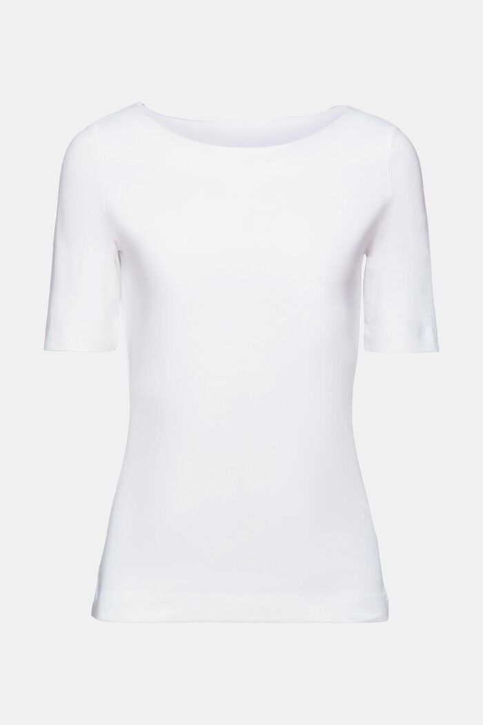 T-shirt con scollo a barchetta, WHITE, detail image number 5