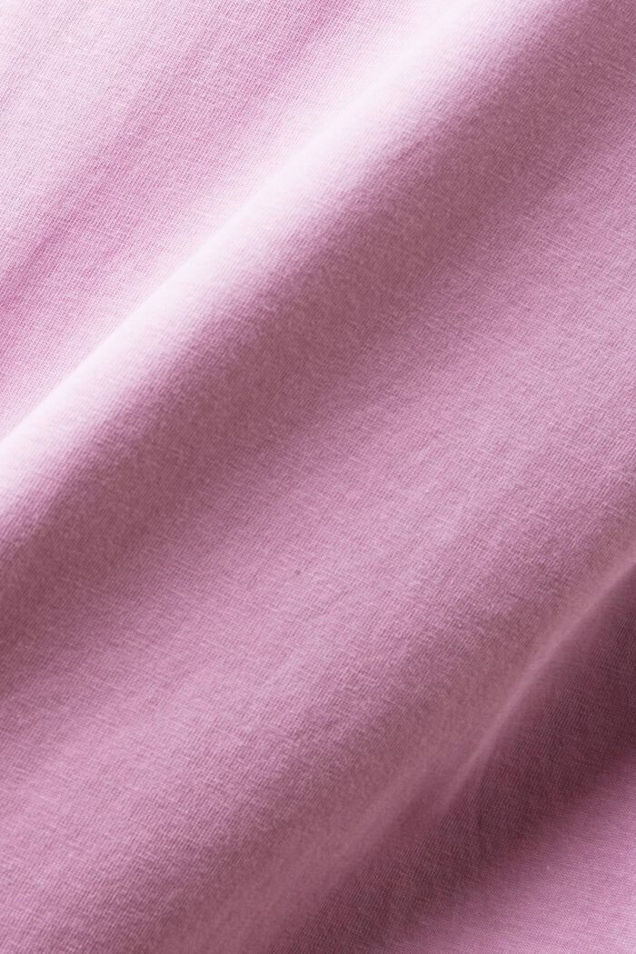 T-shirt girocollo in cotone, MAUVE, detail image number 4