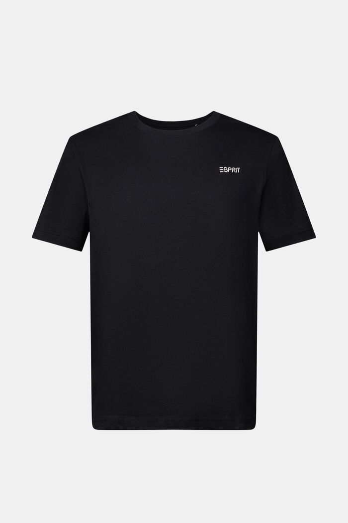 T-shirt in cotone con logo, BLACK, detail image number 6