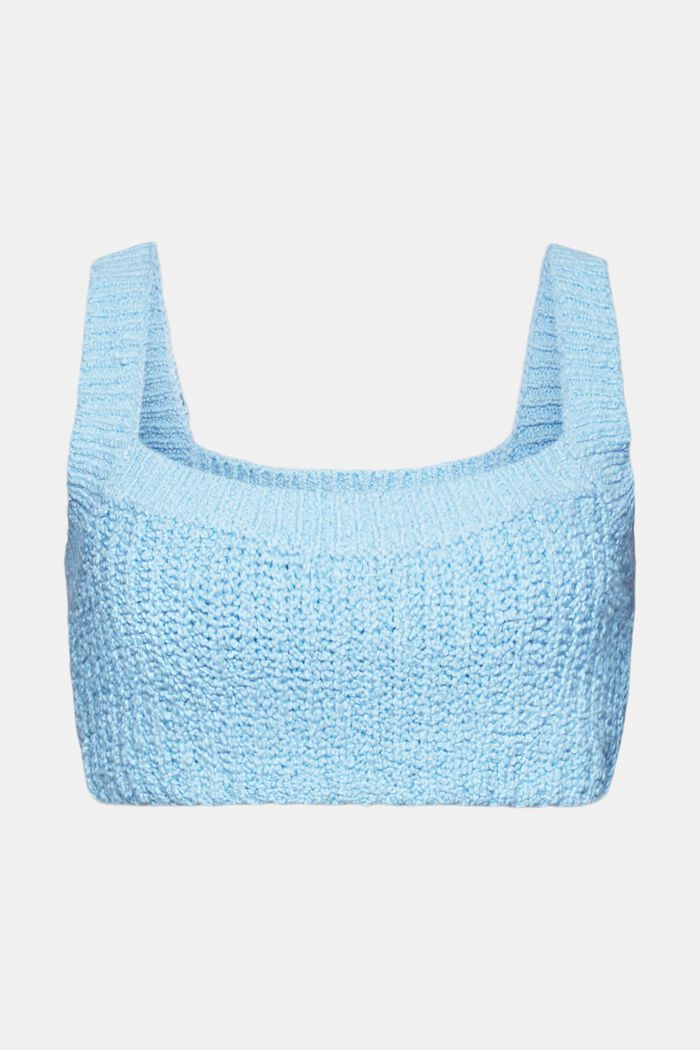 Top cropped in maglia bouclé, LIGHT TURQUOISE, detail image number 5