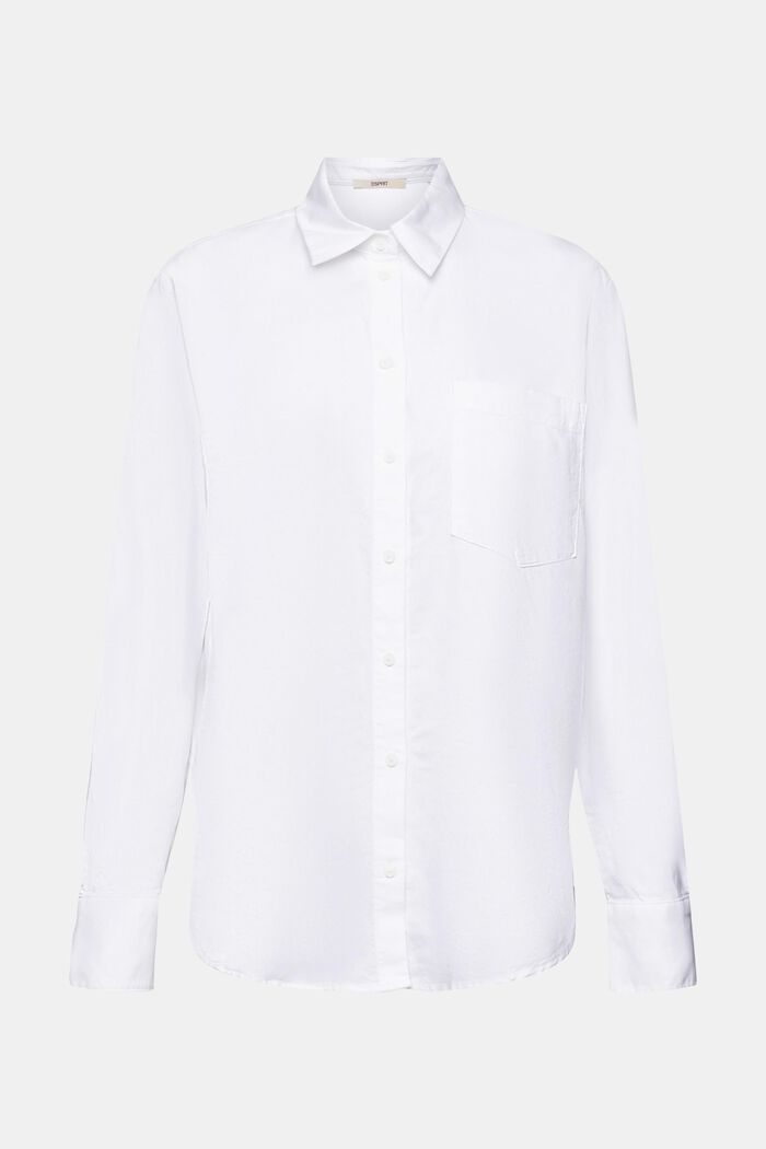 Blusa in cotone con una tasca, WHITE, detail image number 6