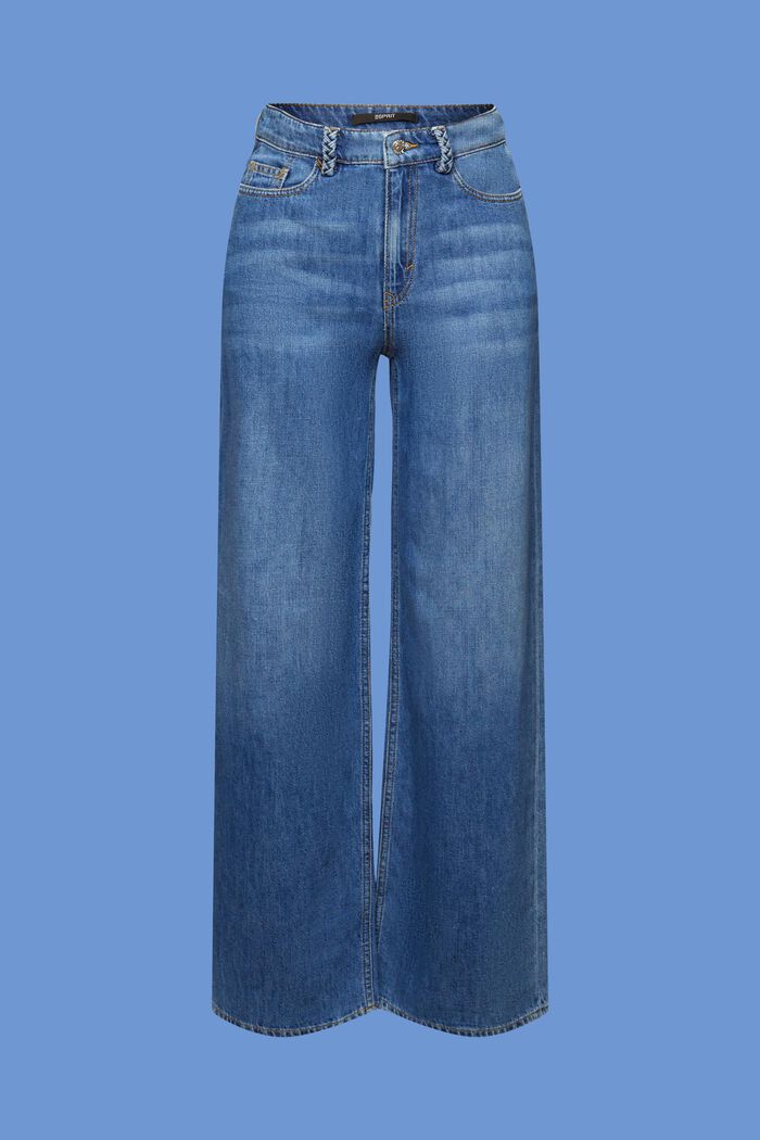 Jeans leggeri a gamba larga, BLUE MEDIUM WASHED, detail image number 7