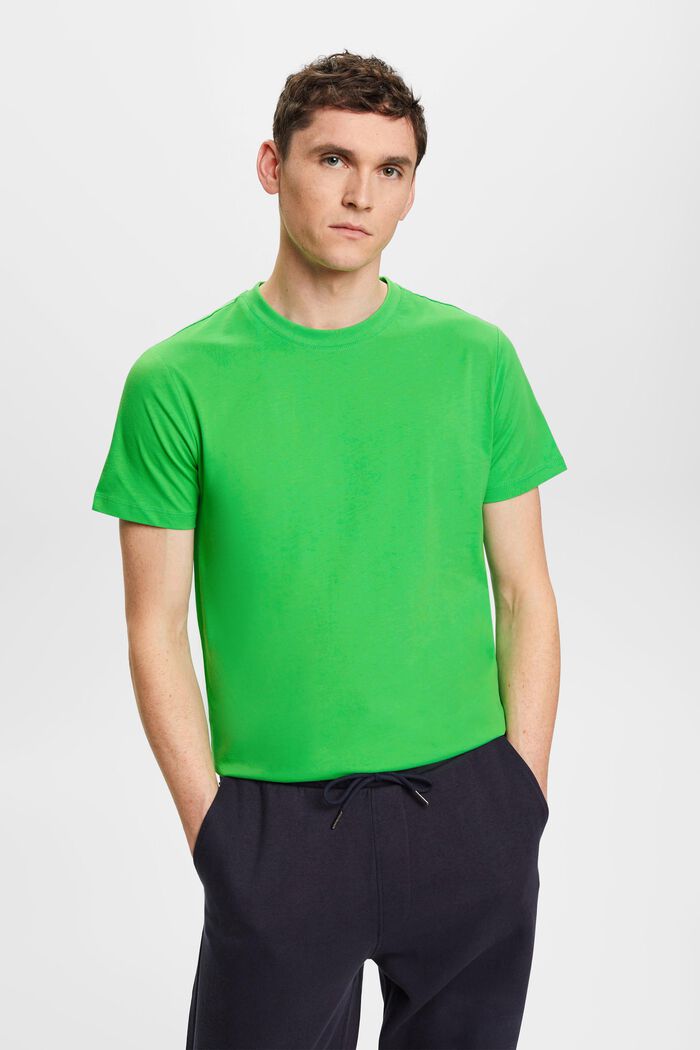 T-shirt girocollo in jersey, GREEN, detail image number 0