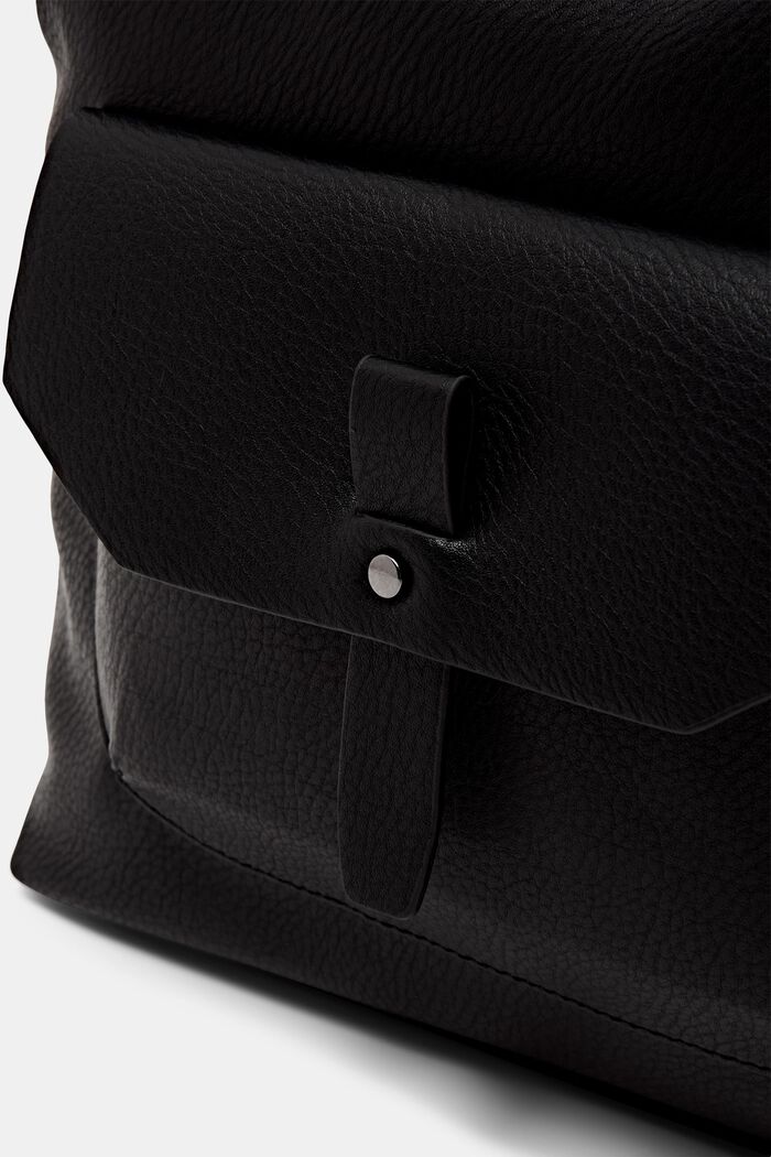 Borsa a tracolla in similpelle, BLACK, detail image number 1