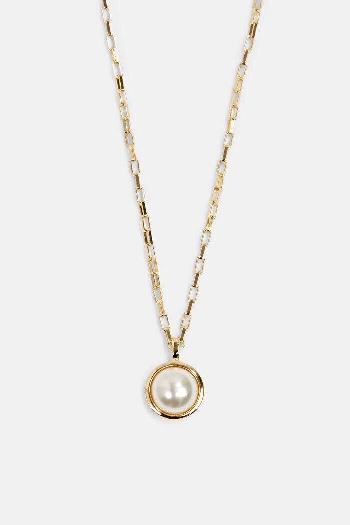 Collana con ciondolo a forma di perla, argento sterling, GOLD, detail image number 0