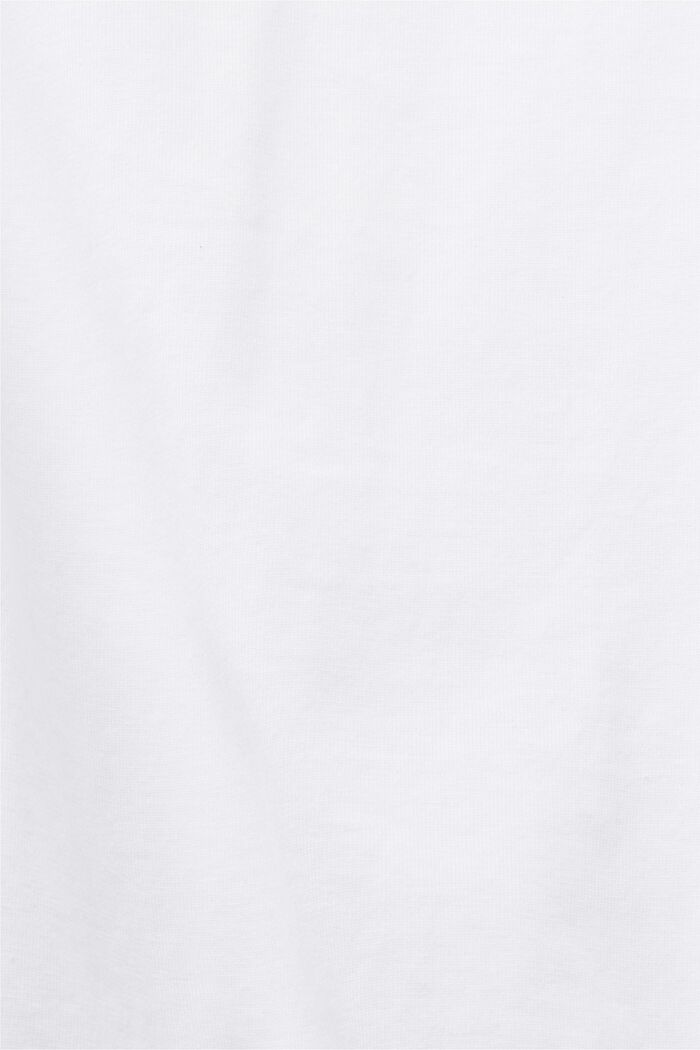 T-shirt senza maniche in cotone con fiori impreziositi, WHITE, detail image number 5