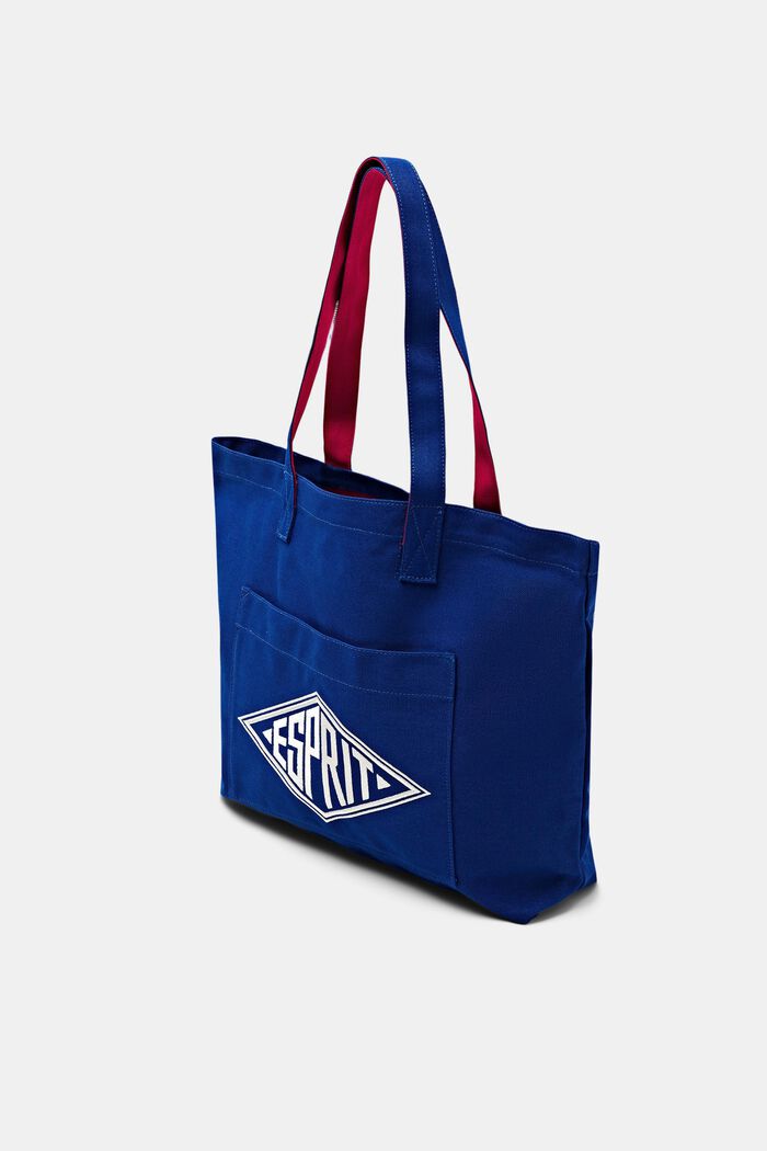 Tote Bag con logo in canvas, BRIGHT BLUE, detail image number 2