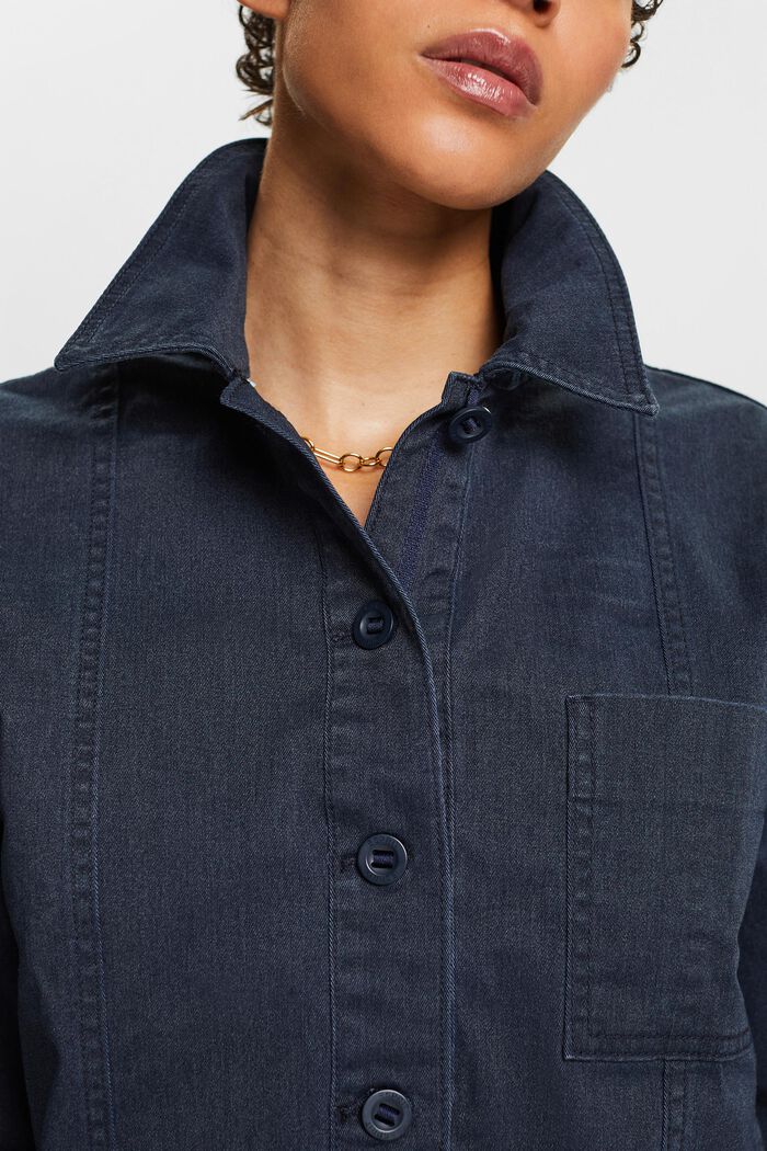 Giacca cropped in twill di cotone, NAVY, detail image number 2
