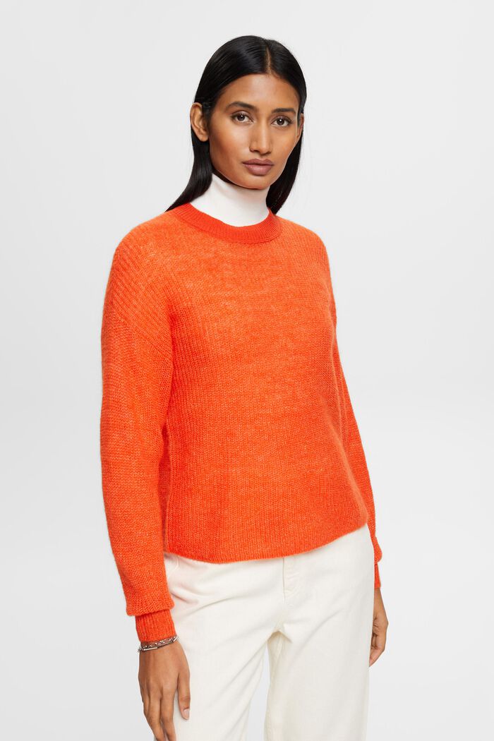 Pullover in misto mohair, ORANGE RED, detail image number 0