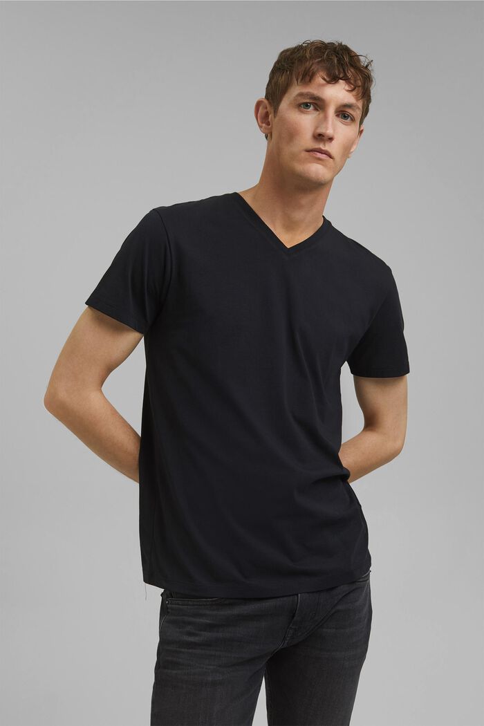 Maglia in jersey in 100% cotone, BLACK, detail image number 0