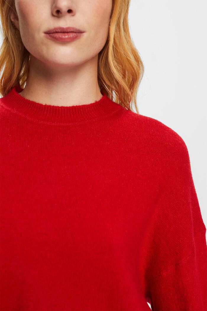 Pullover a maglia con maniche blouson, DARK RED, detail image number 2