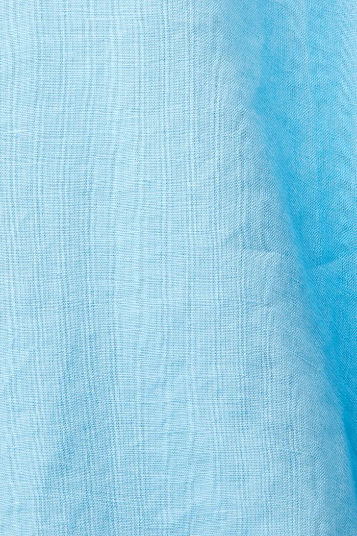 Camicia in lino e cotone, LIGHT TURQUOISE, detail image number 5