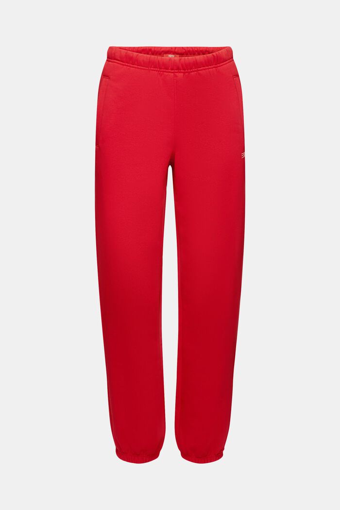 Pantaloni della tuta con logo in pile di cotone, unisex, RED, detail image number 7