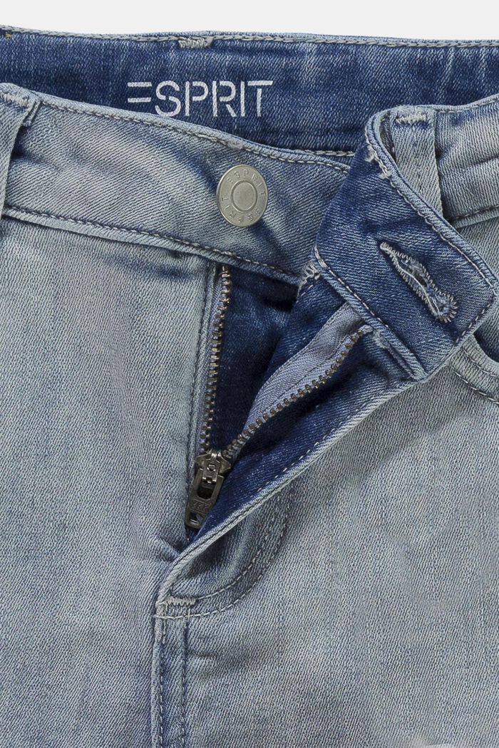 Shorts di jeans con cintura regolabile, BLUE BLEACHED, detail image number 2