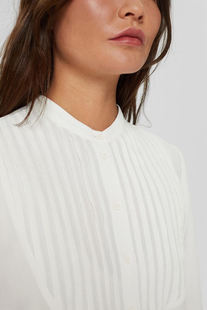 Blusa con pieghe, LENZING™ ECOVERO™, OFF WHITE, detail image number 2