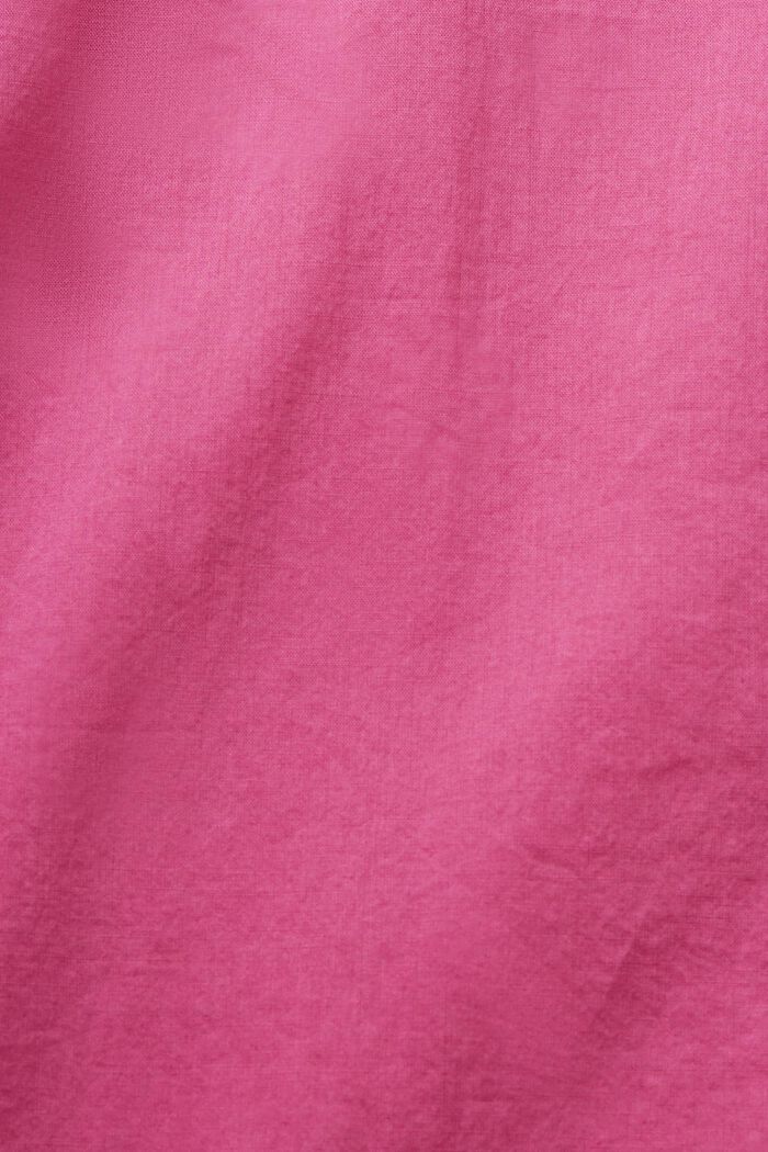 Camicia in tinta unita a maniche lunghe, 100% cotone, DARK PINK, detail image number 4