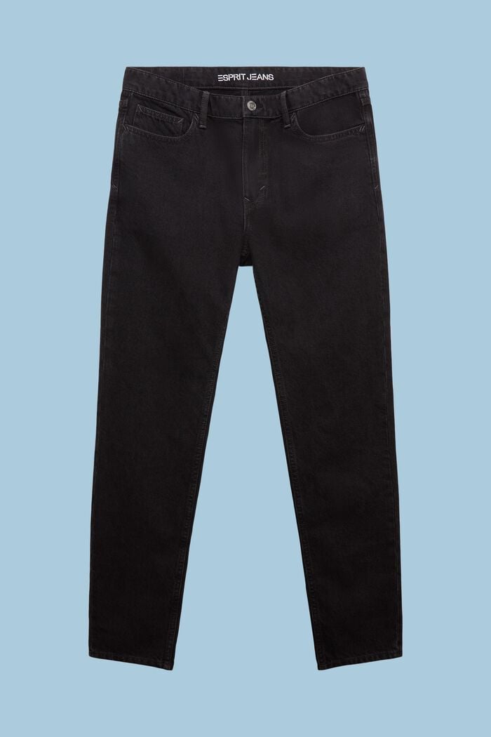 Jeans tapered a vita media, BLACK DARK WASHED, detail image number 6