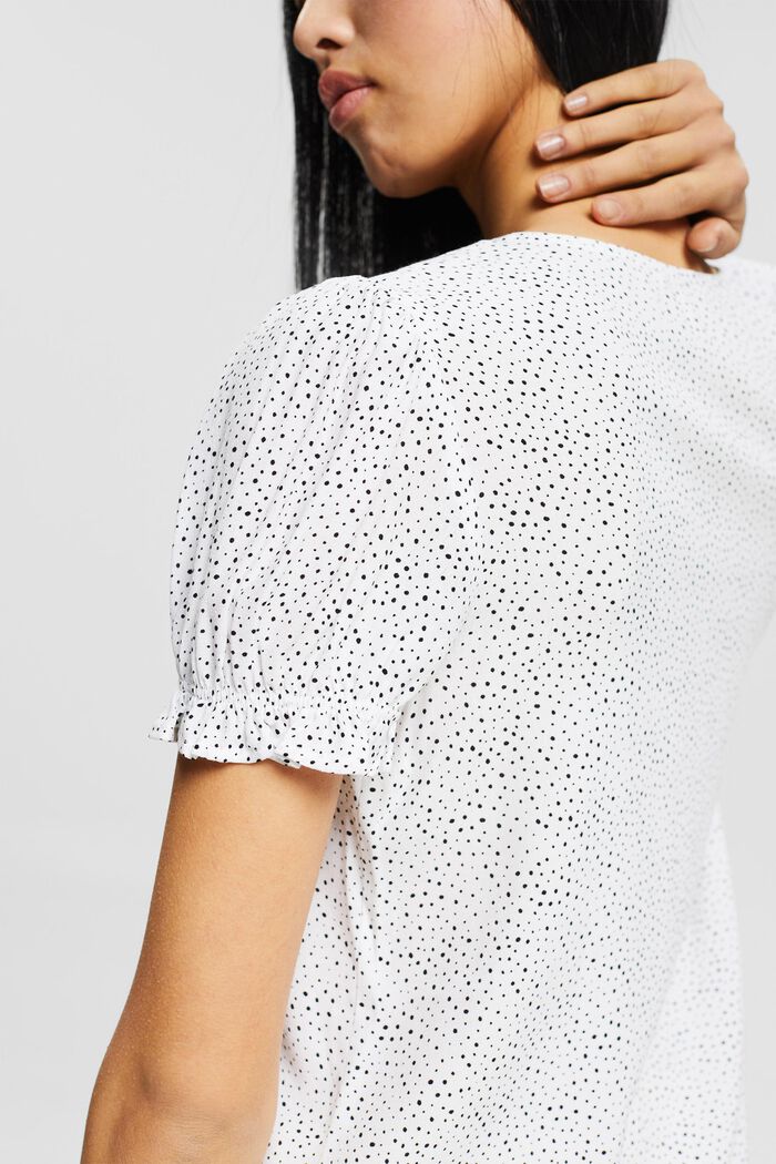 Blusa in crêpe con stampa, LENZING™ ECOVERO™, NEW OFF WHITE, detail image number 2
