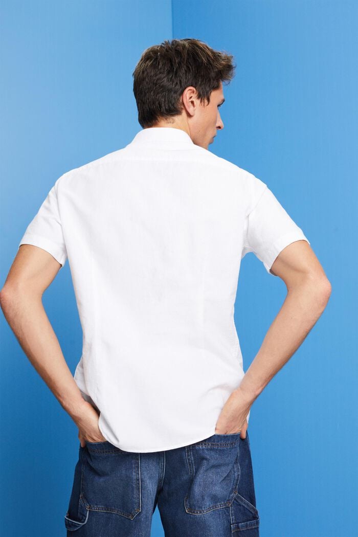 Camicia in cotone con colletto button down, WHITE, detail image number 3