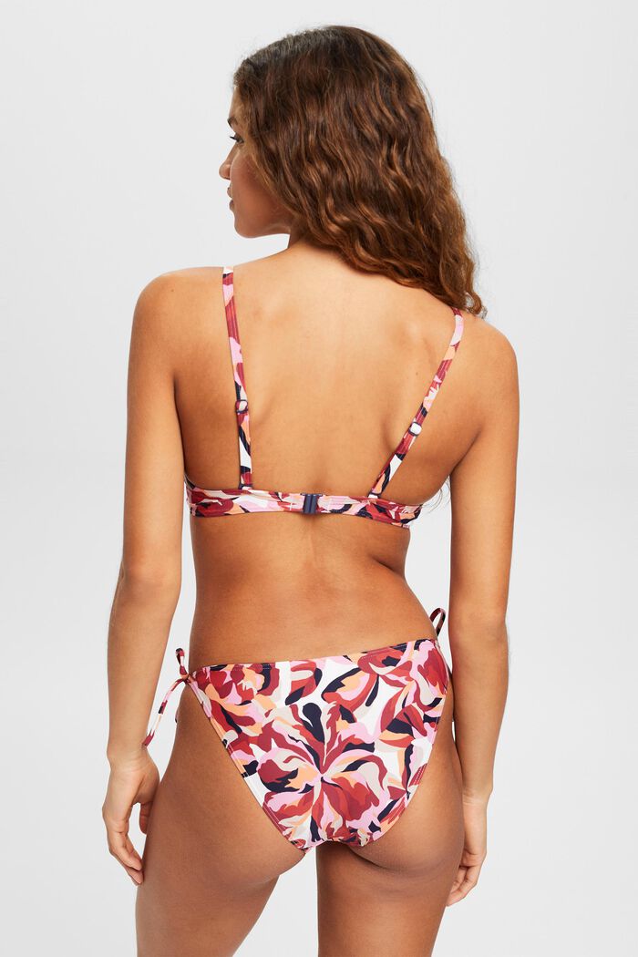 Top bikini imbottito con ferretto e stampa floreale, DARK RED, detail image number 3