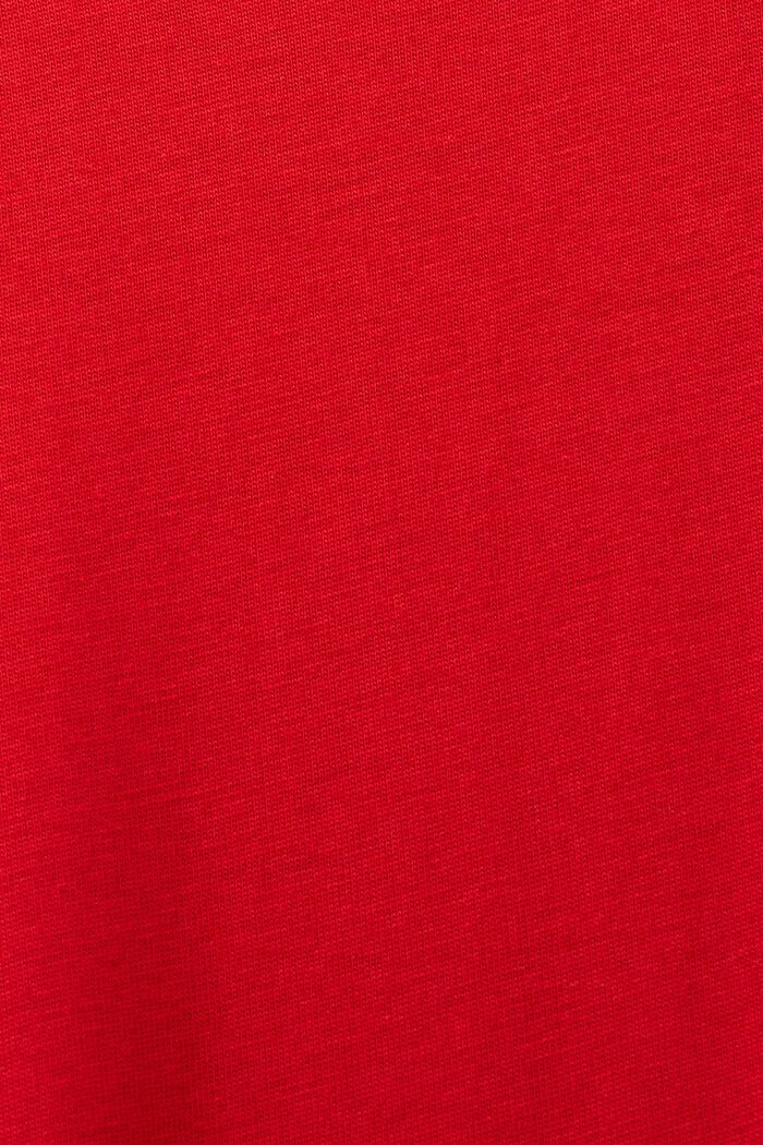 T-shirt girocollo in jersey di cotone Pima, DARK RED, detail image number 5