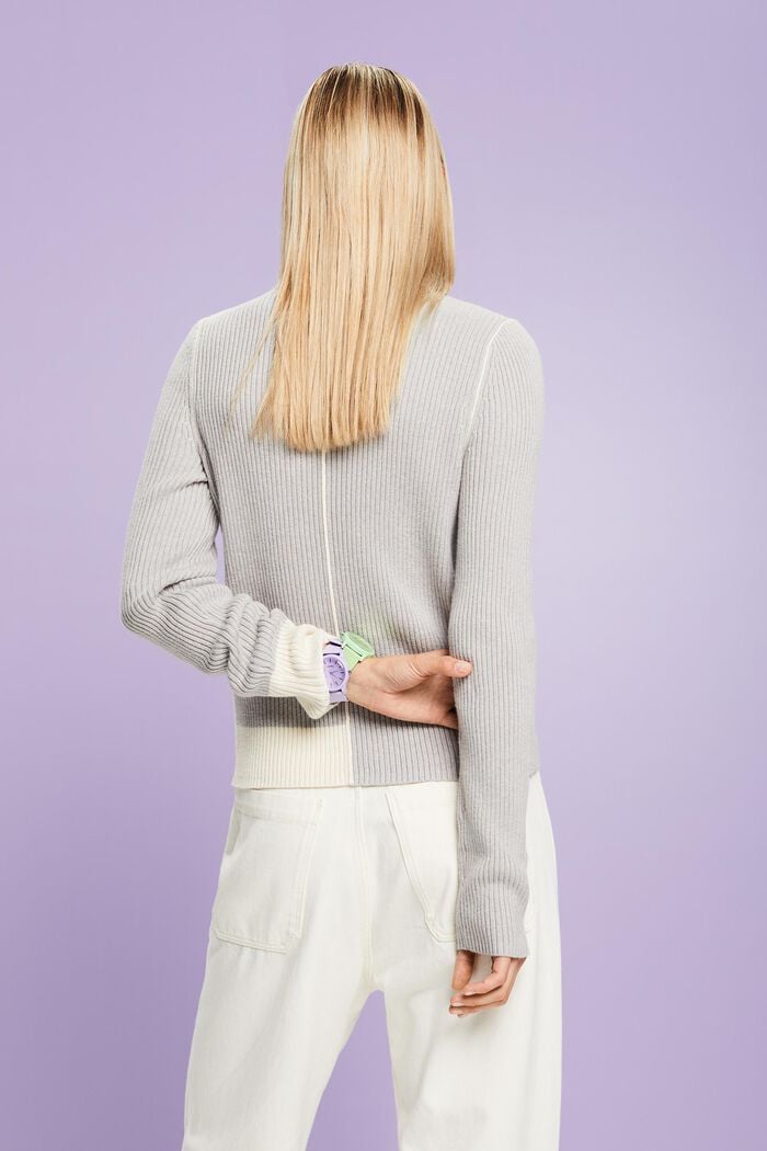 Pullover in maglia a coste, LIGHT GREY, detail image number 3