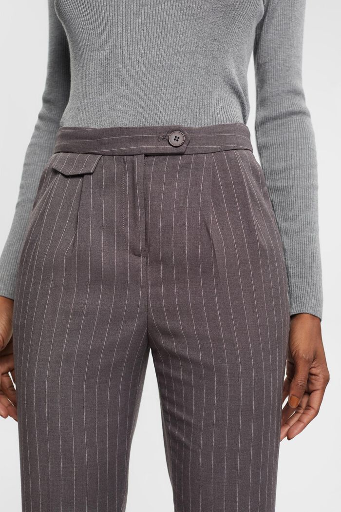 Pantaloni cropped con righe gessate, MEDIUM GREY, detail image number 0