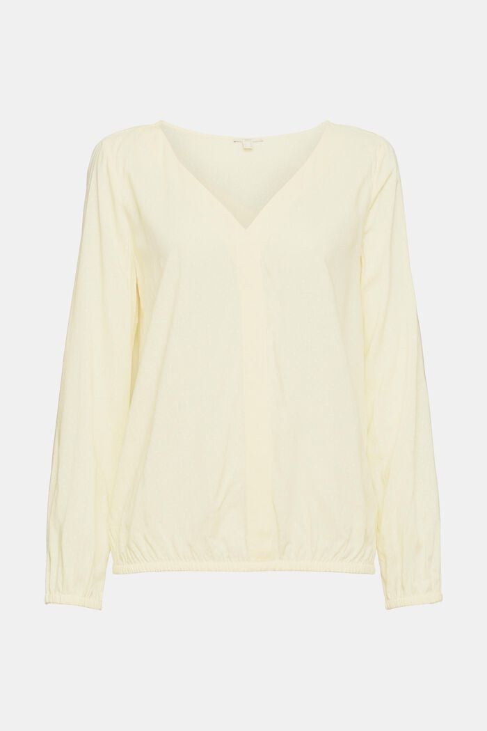 Blusa con stampa in LENZING™ ECOVERO™, PASTEL YELLOW, overview