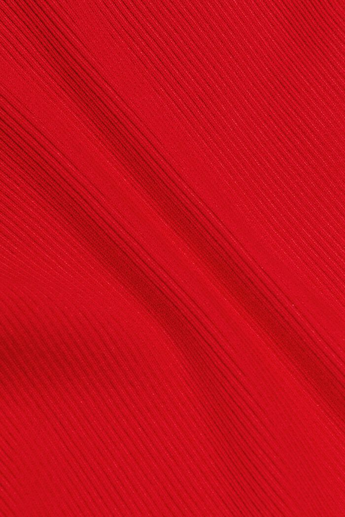 Pullover girocollo in maglia a coste, RED, detail image number 5