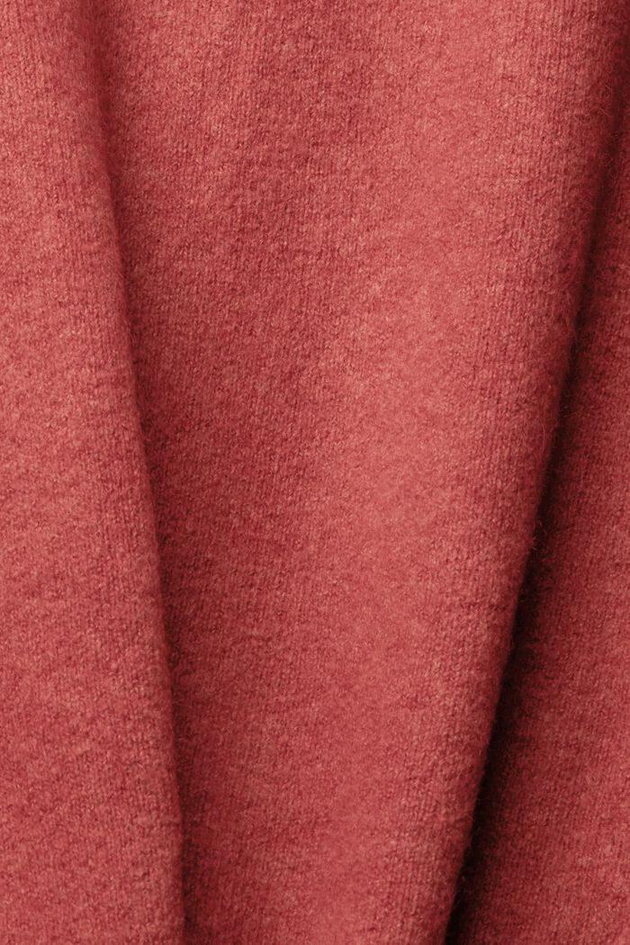 Con lana: cardigan con scollo a V, TERRACOTTA, detail image number 4