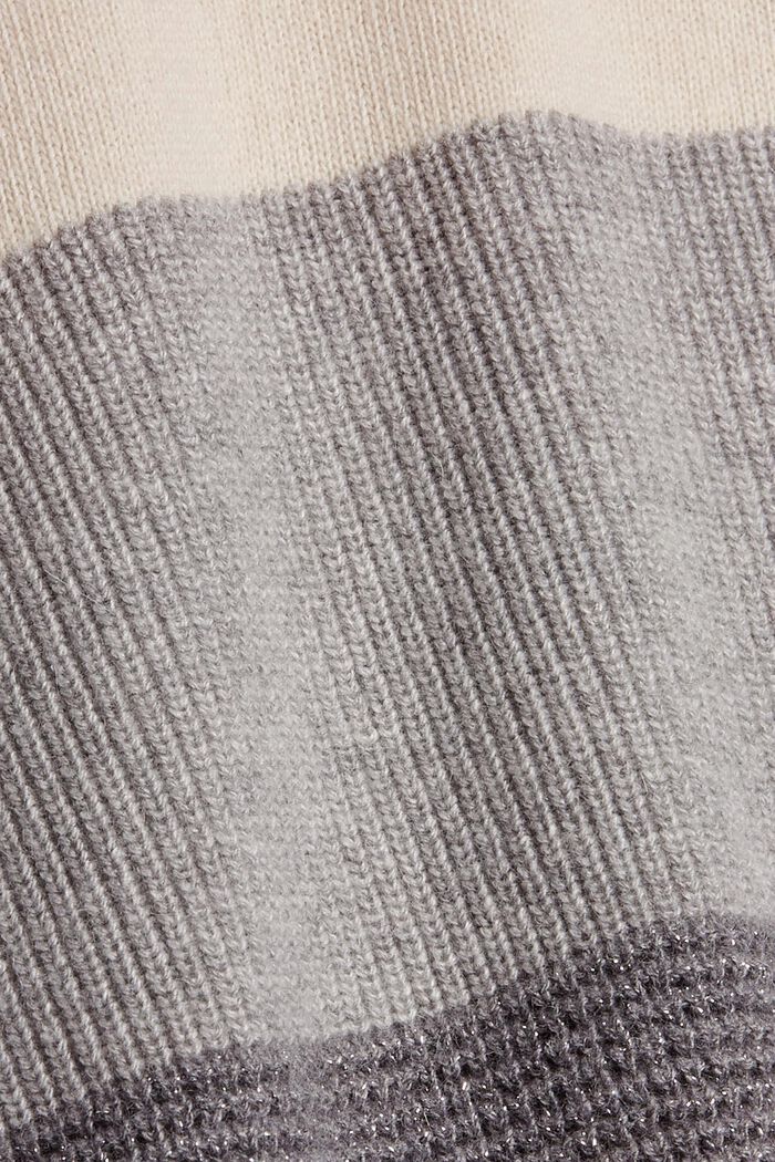 Con lana: pullover con righe a blocchi, LIGHT GREY, detail image number 4