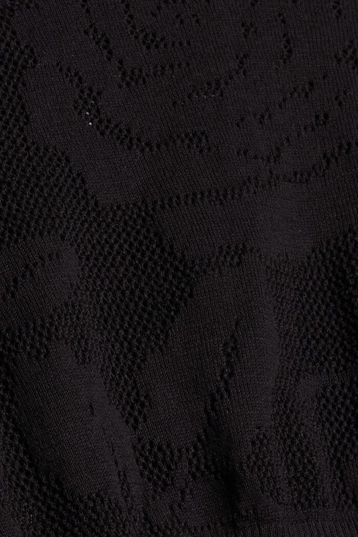 Pullover in maglia a giorno, BLACK, detail image number 1