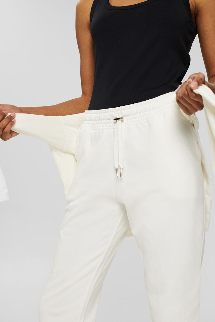 Pantaloni jogger in 100% cotone, OFF WHITE, detail image number 2