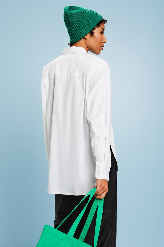 Camicia button-down oversize, WHITE, detail image number 3