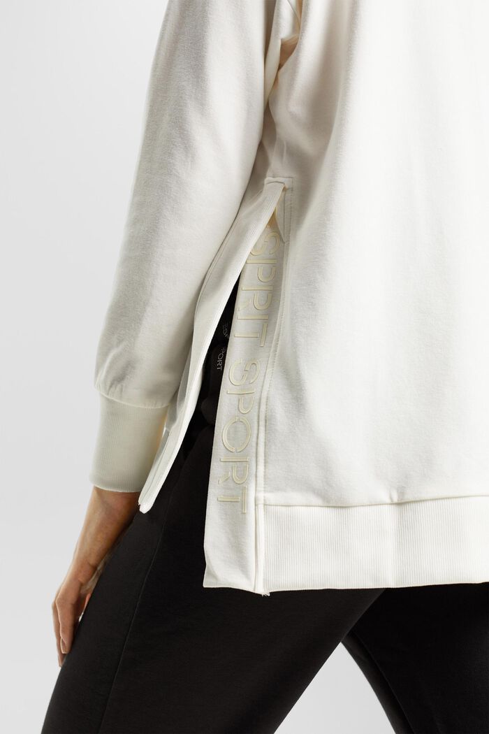 Felpa in cotone biologico, OFF WHITE, detail image number 2